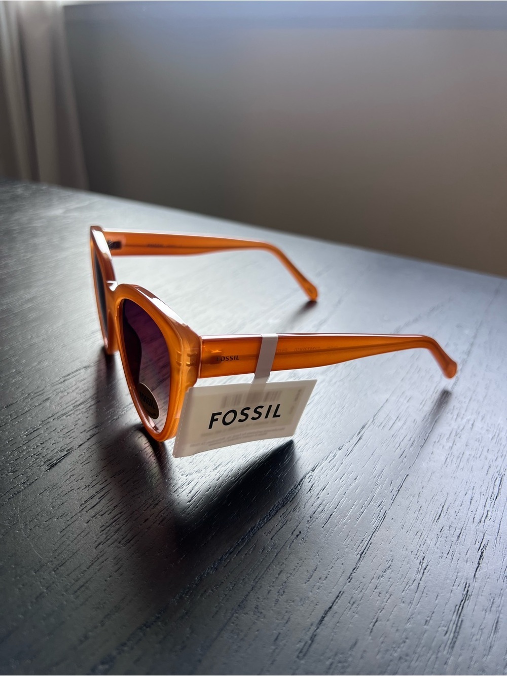 Fossil 55mm Light Brown Honey Cat Eye Sunglasses - Picture 4 of 5